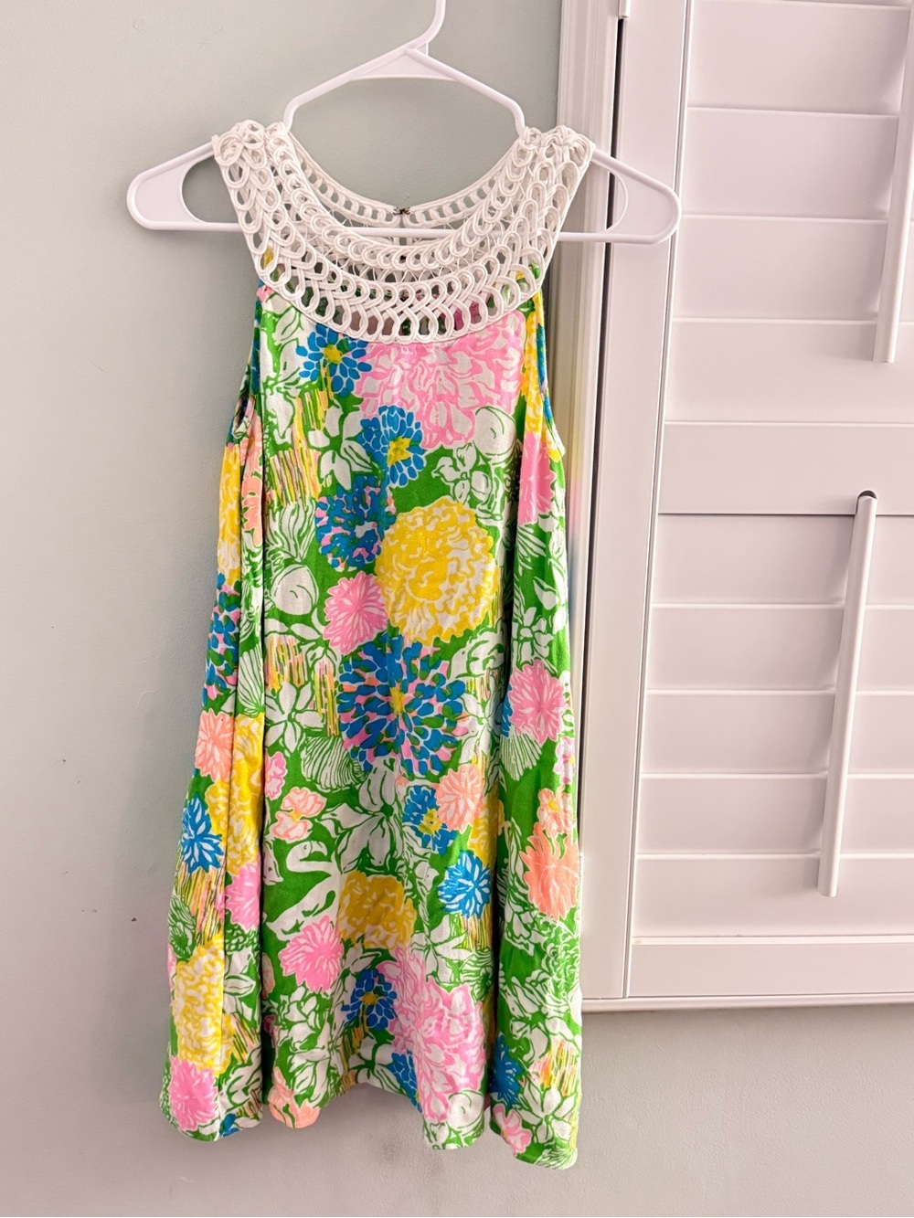 Lilly Pulitzer Green Floral Sundress with White Yoke